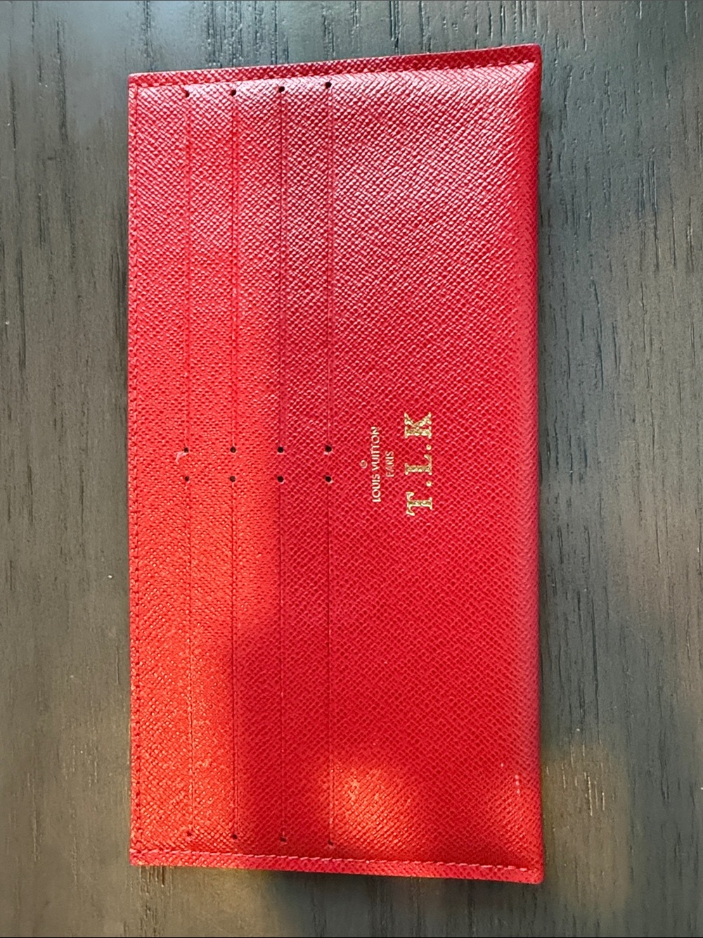 Authentic Louis Vuitton Red Leather Card Holder